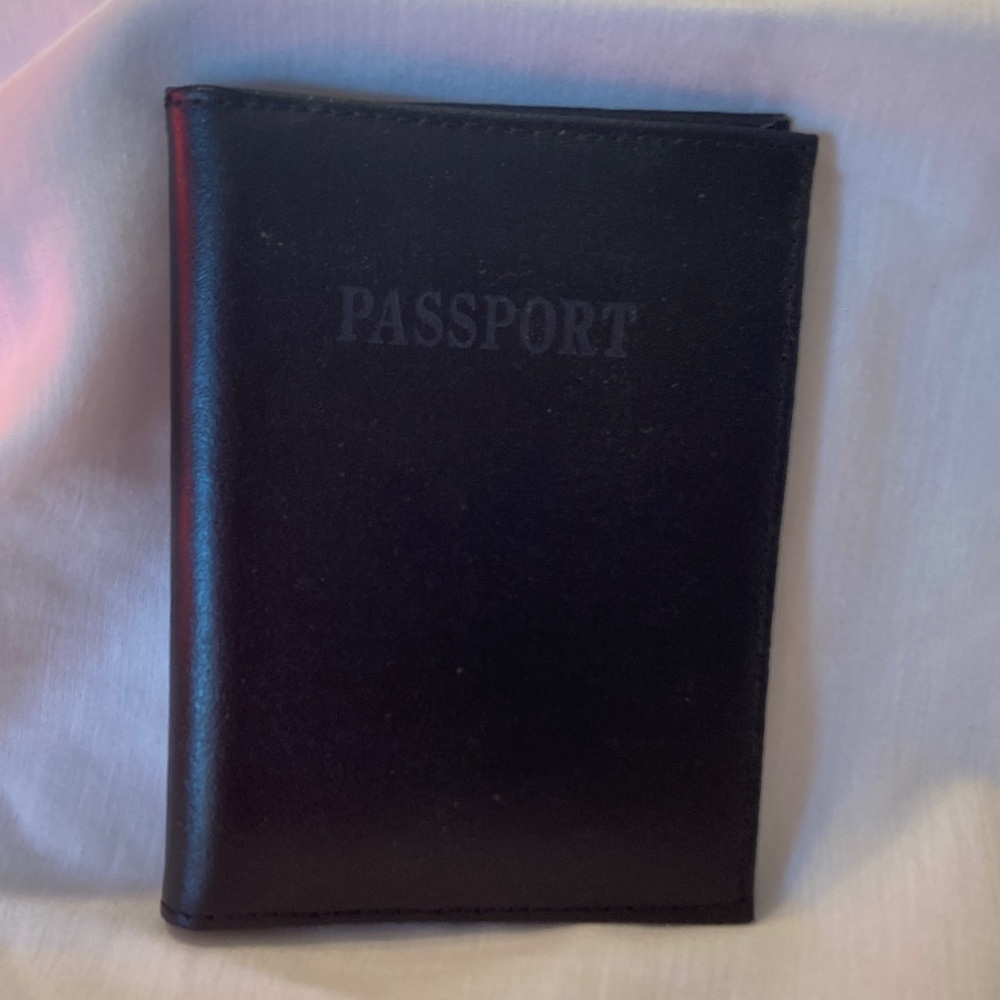 NWOT Black Leather Passport Holder